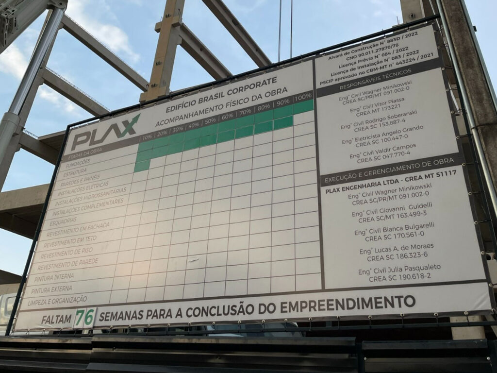 Obra edifício comercial Brasil Corporate​ - Plax Engenharia